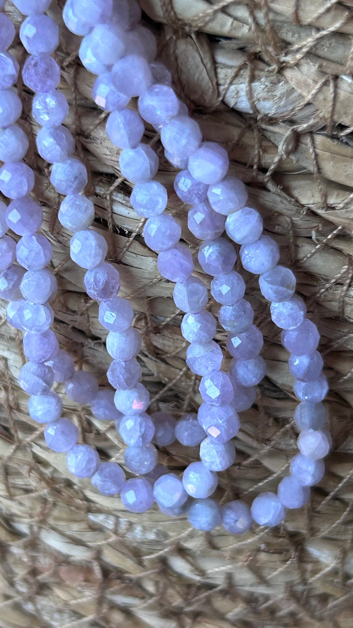 10 perles 3mm Kunzite facettée pierre naturelle 2,9 / 3 mm, 10 perles kunzite facettes gemme parme
