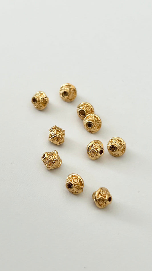 Toupie perle Intercalaire 4mm plaqué or, perles arabesques pour créations bijoux, gemmes facettes dorées